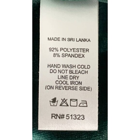 CeCe Womens Blouse Top Size XL Extra Large Green Short Sleeve Stretch Velvet New - Picture 6 of 6